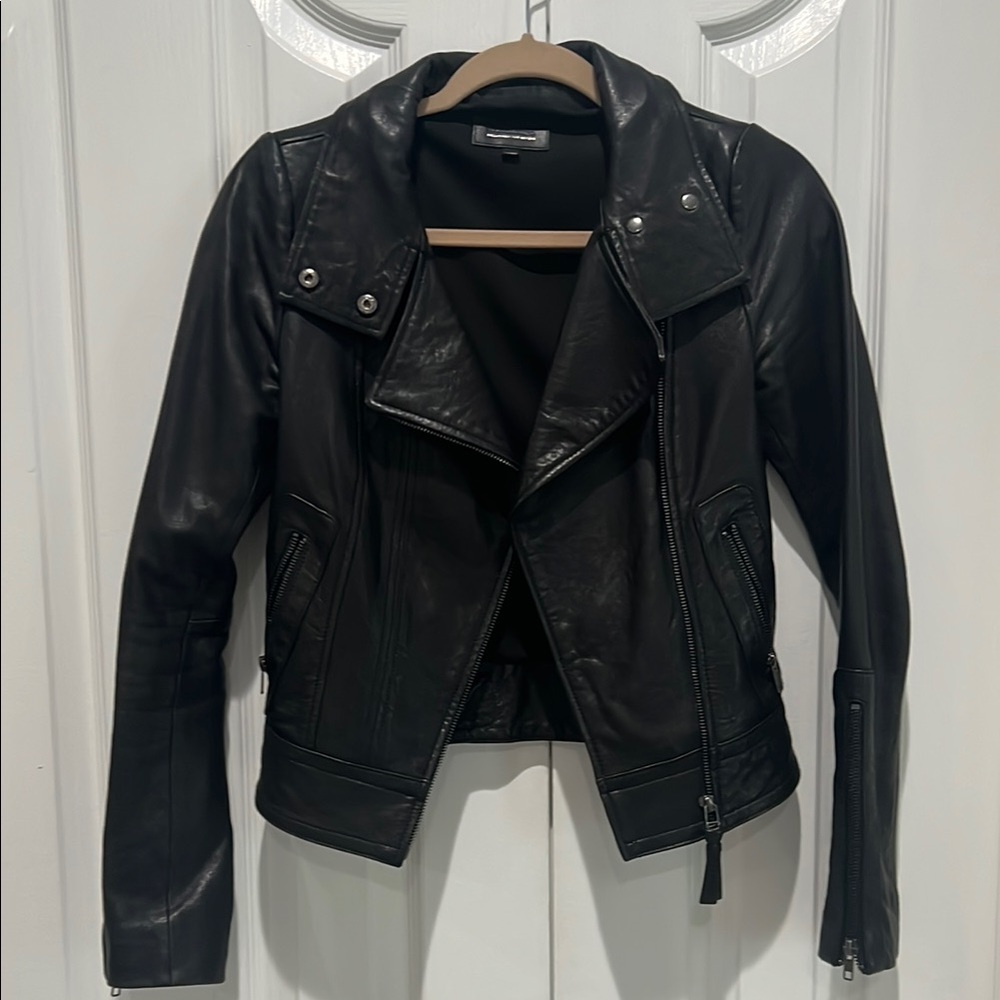 Black Leather Mackage for Aritzia Jacket
